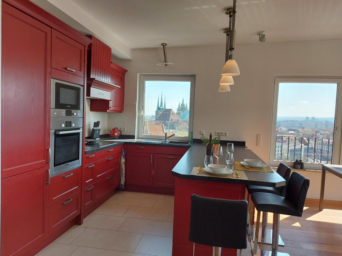 At The Top - Penthouse Ueber Den Daechern Der Stadt エアフルト エクステリア 写真